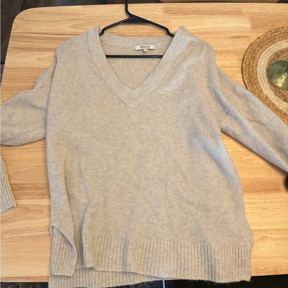 Madewell V-Neck Gray Sweater